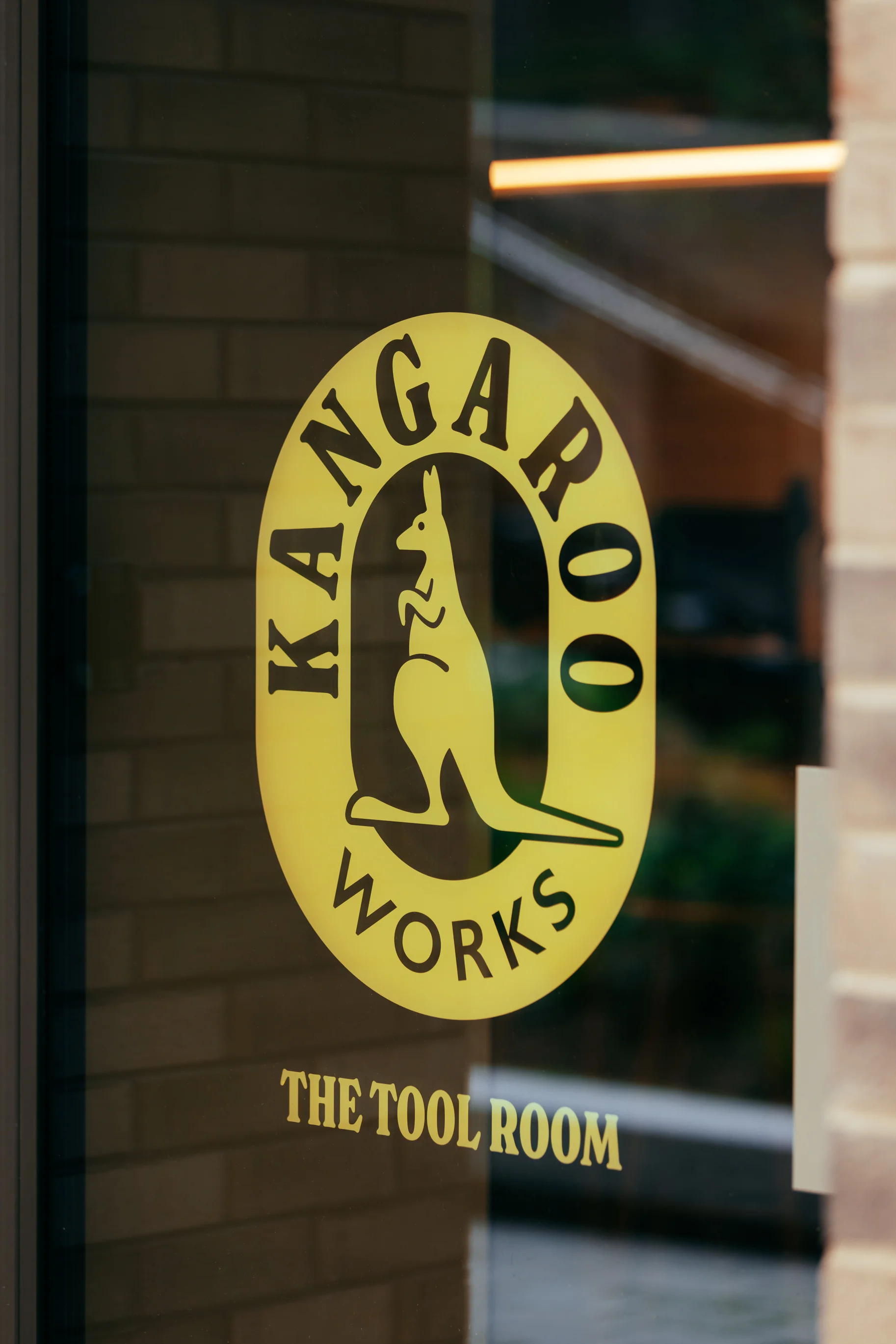 Kangaroo Works vinyl print on glass door