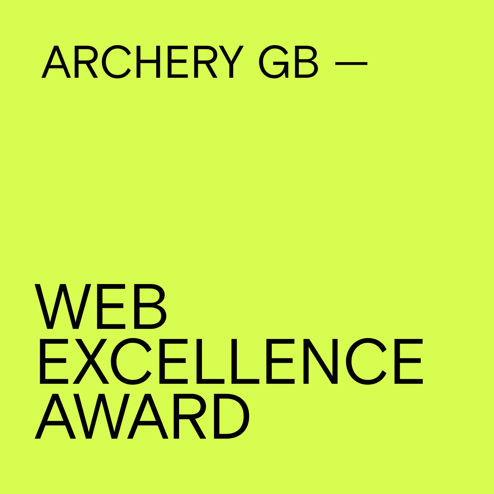 Web Excellence Award for 93 designed Archery GB Website