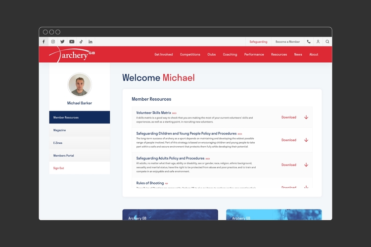 93ft Design Website Archery GB Member Area